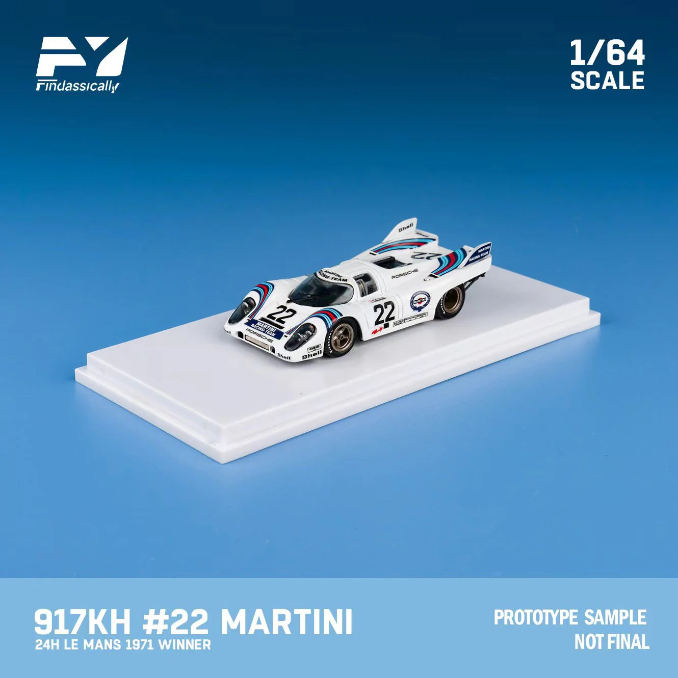 Finclassically 1:64 Porsche 917 White #22 - Martini