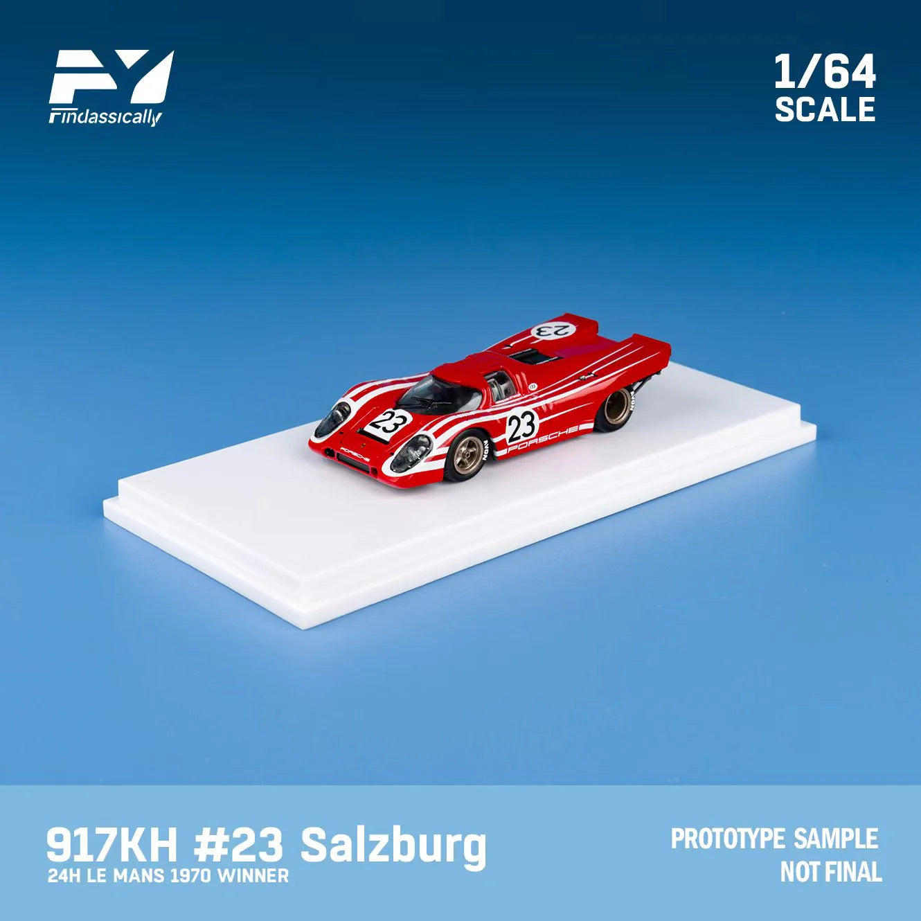 Finclassically 1:64 Porsche 917KH #23 Le Mans 24 Hours 1970 1ST Winner - Red