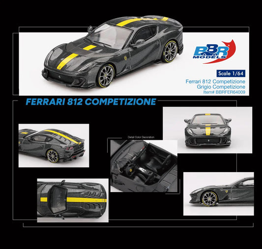 BBR Models 1:64 Ferrari 812 Competizione - Grigio Competizione
