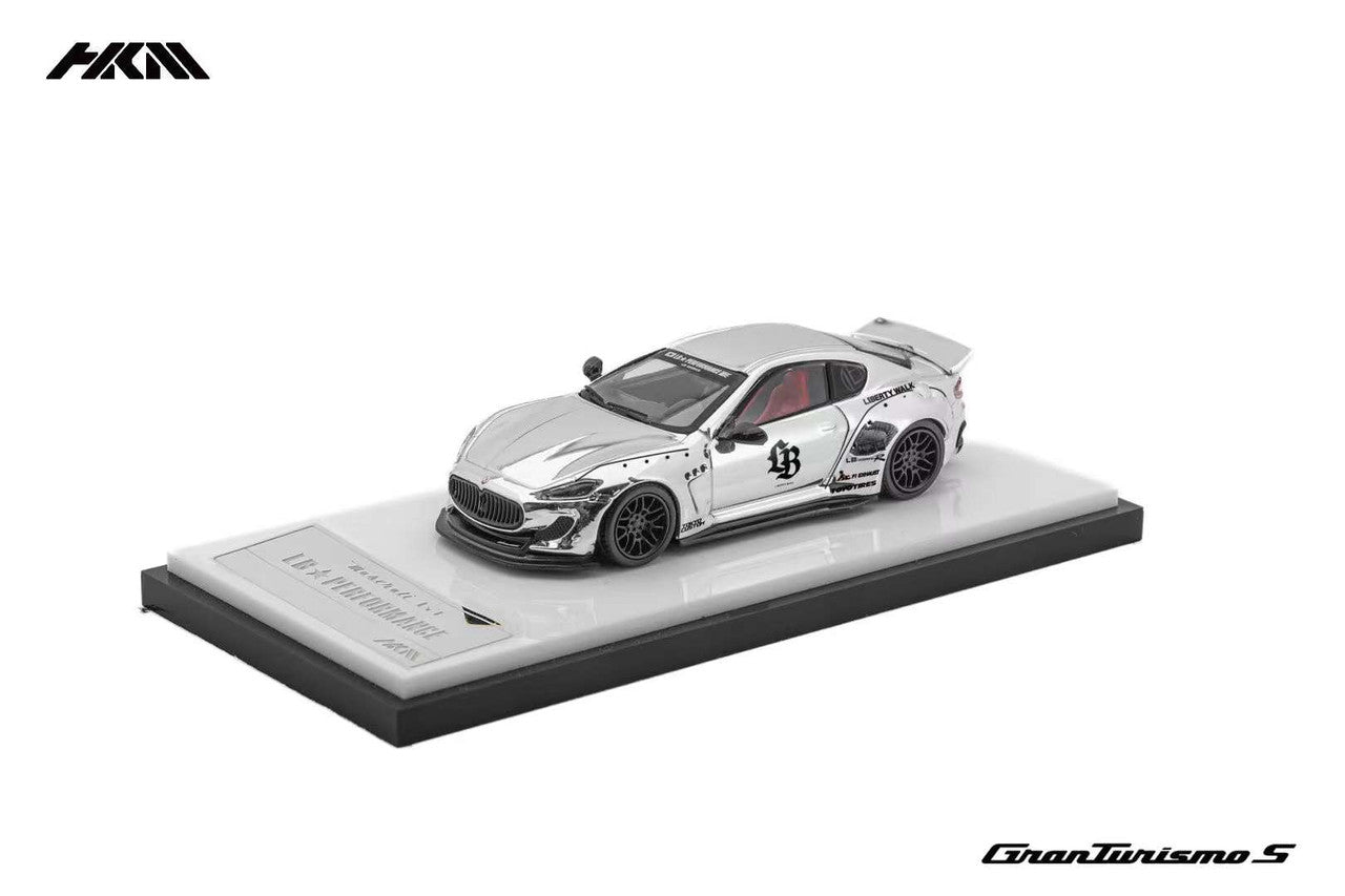 HKM 1:64 Maserati Granturismo 1ST Gen MK1 Sport GTS M145 LBWK - Silver Chrome