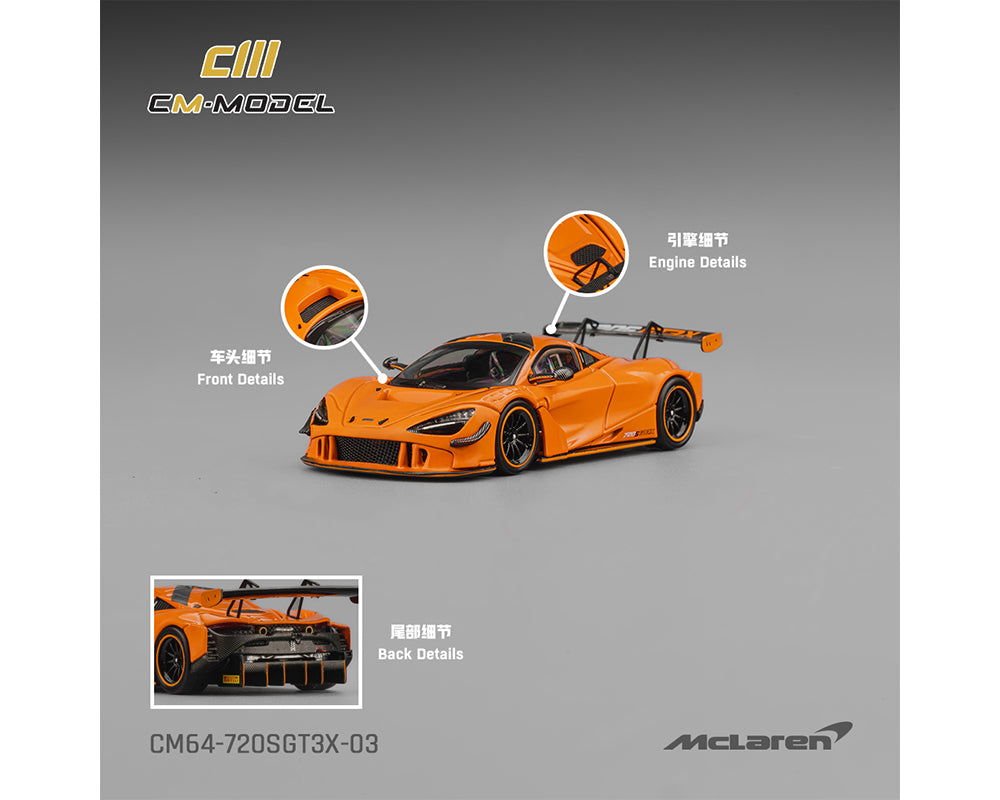 CM Model 1:64 Mclaren 720SGT3X – Papaya Orange