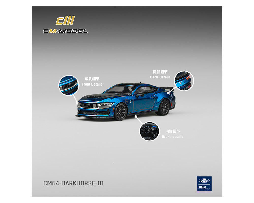 CM Model 1:64 Ford Mustang Darkhorse – Ember Blue