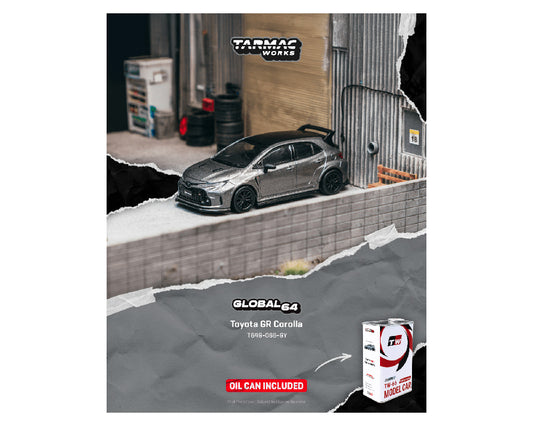 Tarmac Works 1:64 Toyota GR Corolla with Oil Can – Grey