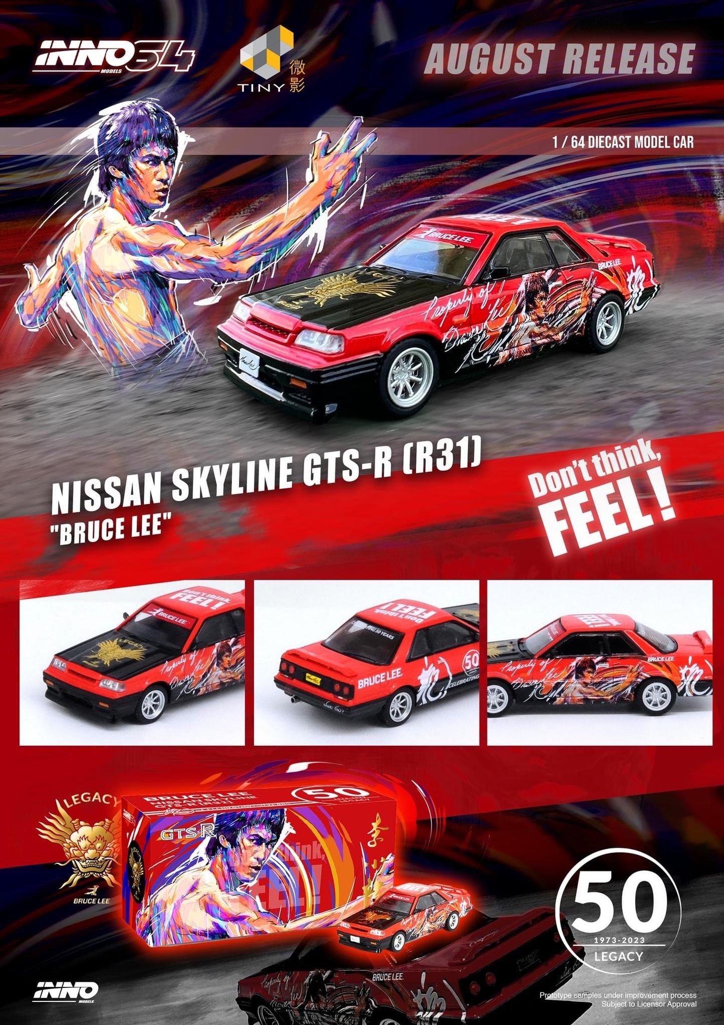 Inno64 1:64 Nissan Skyline GT-R - Bruce Lee Tribute