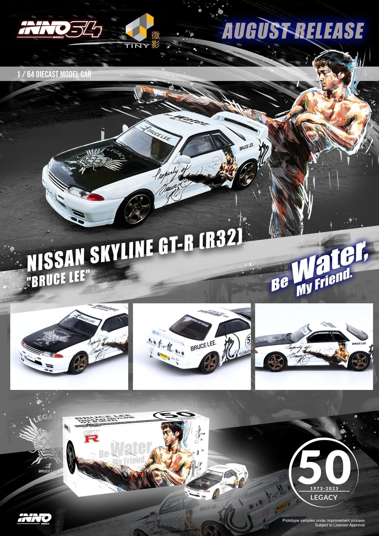 Inno64 1:64 Nissan Skyline GT-R - Bruce Lee Tribute