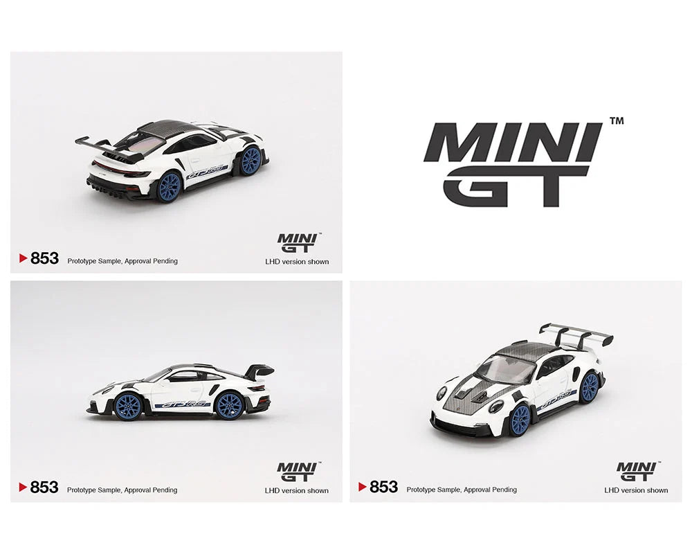 **LIMIT 2** MiniGT 1:64 Porsche 911 (992) GT3 RS Weissach Package - White Indigo Blue #853
