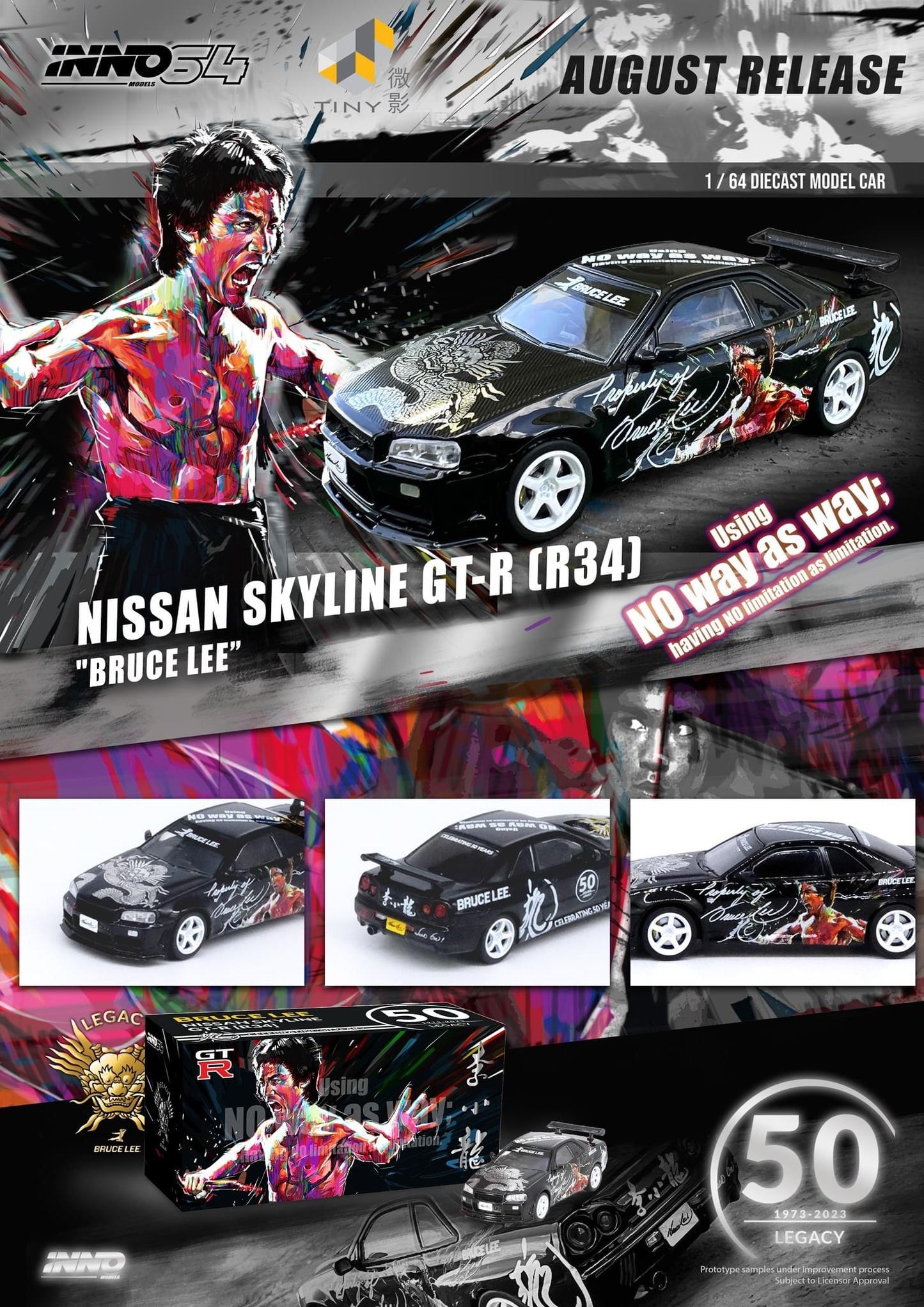Inno64 1:64 Nissan Skyline GT-R - Bruce Lee Tribute