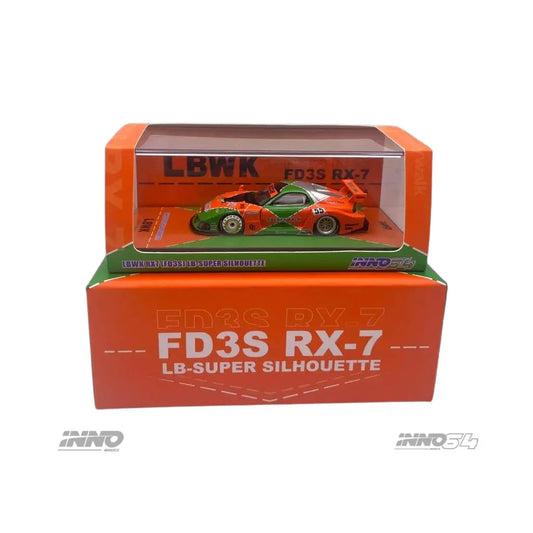 Inno64 1:64 Mazda RX-7 LBWK FD3S Orange/Green - MDX 2024