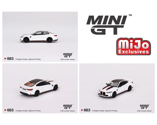 MiniGT 1:64 BMW M4 CSL – Alpine White – MiJo Exclusive #683