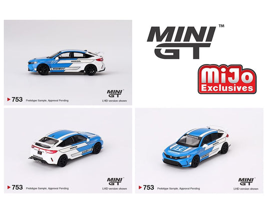 MiniGT 1:64 Honda Civic Type R #3 2023 Pace Car – Blue – MiJo Exclusive #753