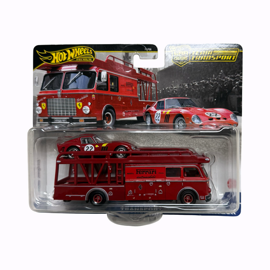 **Limit 1** Hot Wheels 1:64 Premium Team Transport Ferrari 250 GTO Red & Fiat 642 RN2 Bartoletti #83