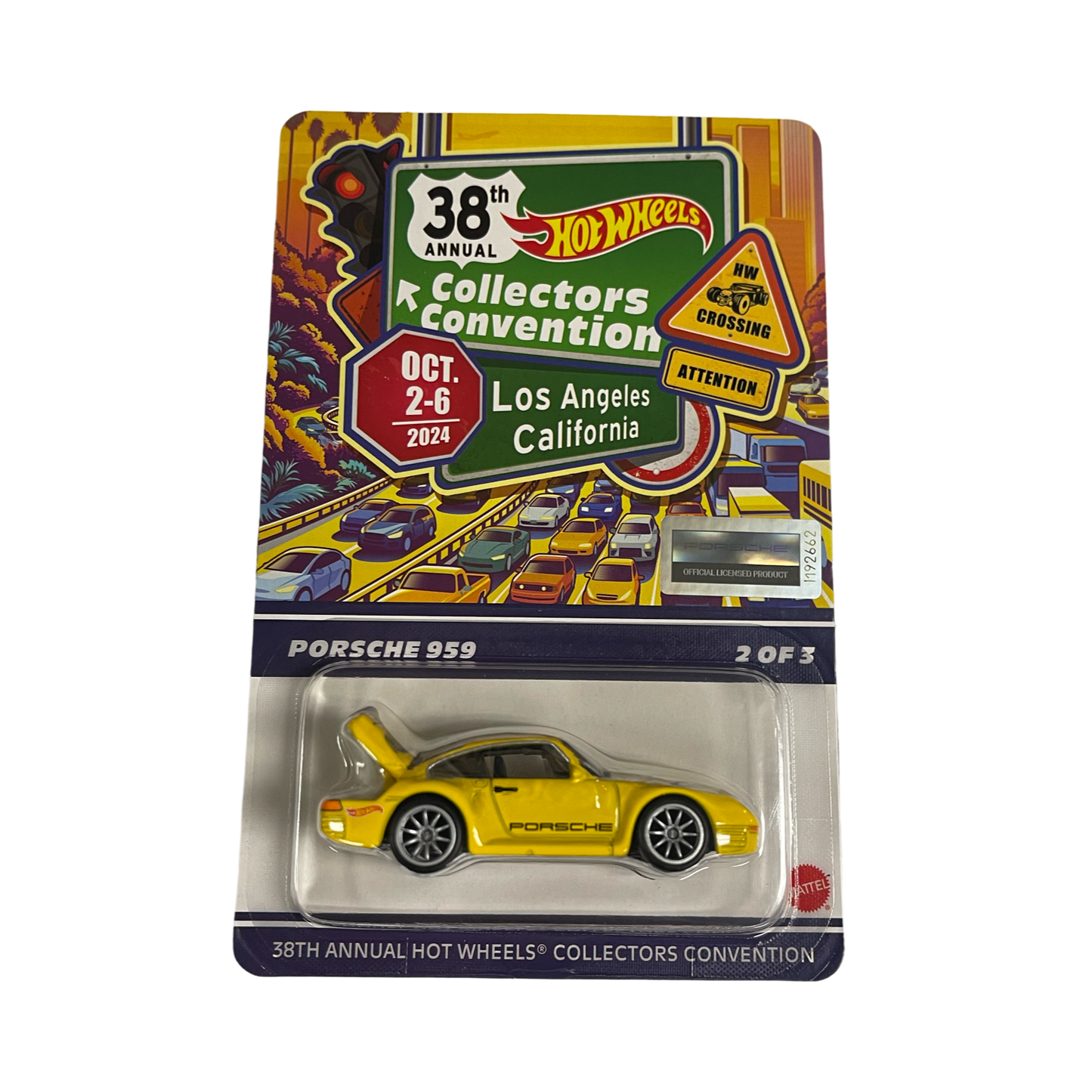 Hot Wheels 1:64 2024 LA Convention Souvenir Car - Porsche 959 Yellow