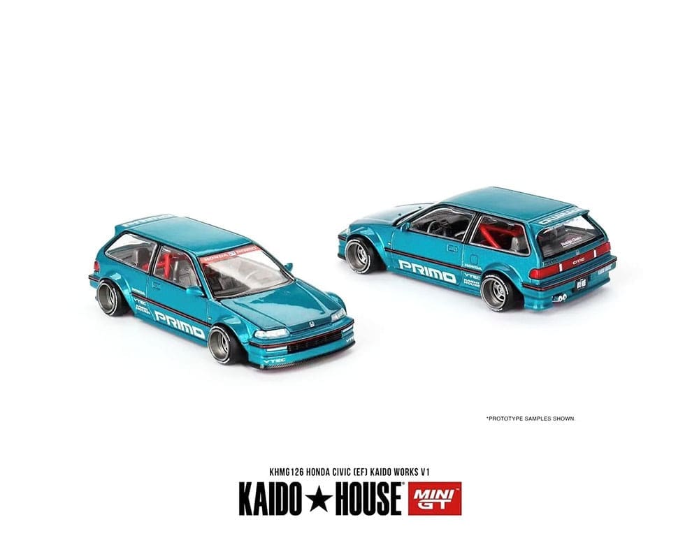 MiniGT X Kaido House 1:64 Honda Civic (EF) Kaido Works V1 – Tahitian Green