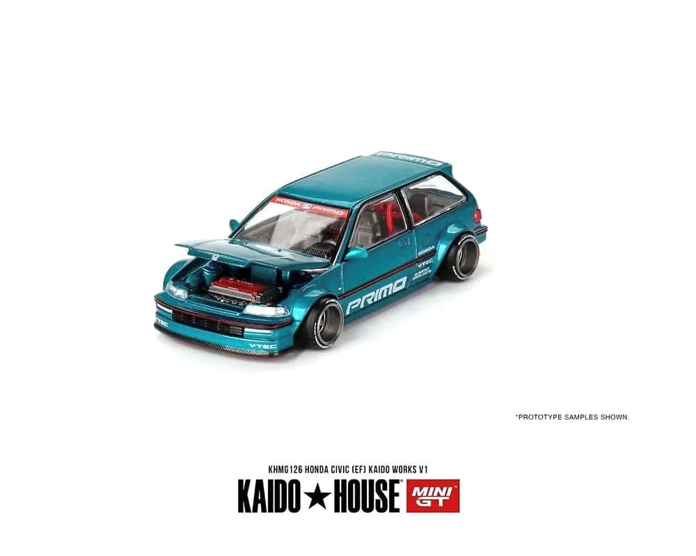 MiniGT X Kaido House 1:64 Honda Civic (EF) Kaido Works V1 – Tahitian Green