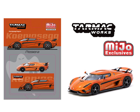 Tarmac Works 1:64 Koenigsegg Regera – Orange Metallic / Black Stripes