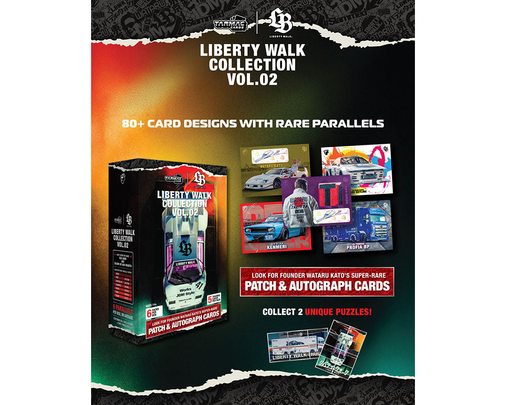Tarmac Cards Liberty Walk Collectible Trading Cards Volume 2 – Limited Edition - Sealed Box Of 6 Packs