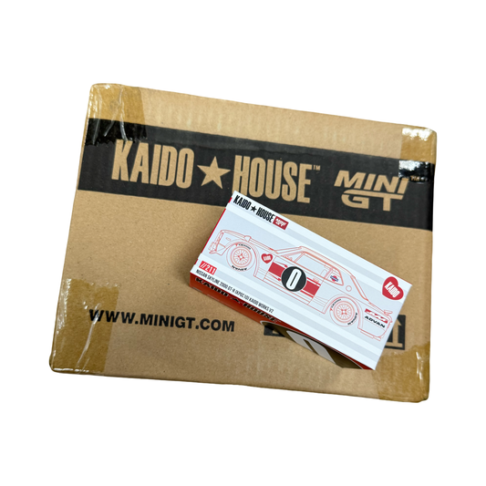 MiniGT X Kaido House 1:64 Nissan Skyline 2000GT-R (KPGC10) Kaido Works V2 – White/Red