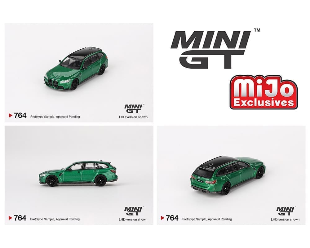 MiniGT 1:64 BMW M3 Competition Touring Isle of Man – Green Metallic – MiJo Exclusive #764