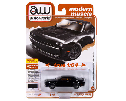 Auto World 1:64 2021 Dodge Challenger SRT Super Stock – Black - Special Edition