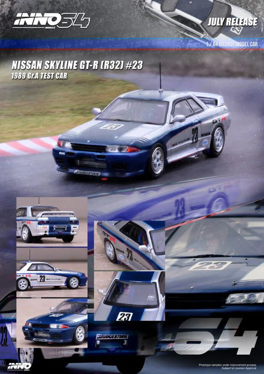 Inno64 1:64 Nissan Skyline GT-R (R32) #23 - 1989 GR.A Test Car