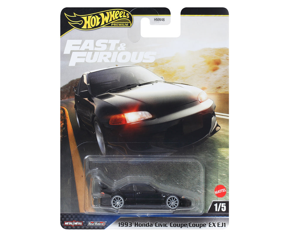 Hot Wheels 1:64 Fast & Furious Premium 2025 M – Honda Civic Coupe EX – Black – Solid Pack