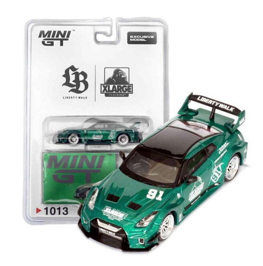 MiniGT X XLarge 1:64 Nissan GT-R R35 LBWK Silhouette White Packaging #1013