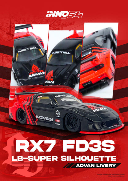 Inno64 1:64 LBWK Mazda RX7 FD3S LB-Super Silhouette ADVAN