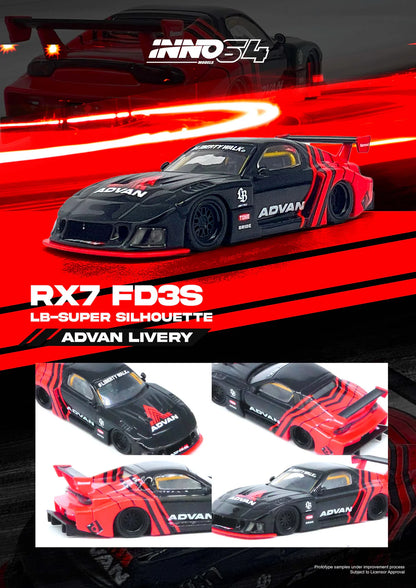 Inno64 1:64 LBWK Mazda RX7 FD3S LB-Super Silhouette ADVAN