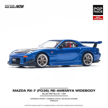 Pop Race 1:64 Mazda RX-7 FD3S RE-Amemiya Metallic Blue