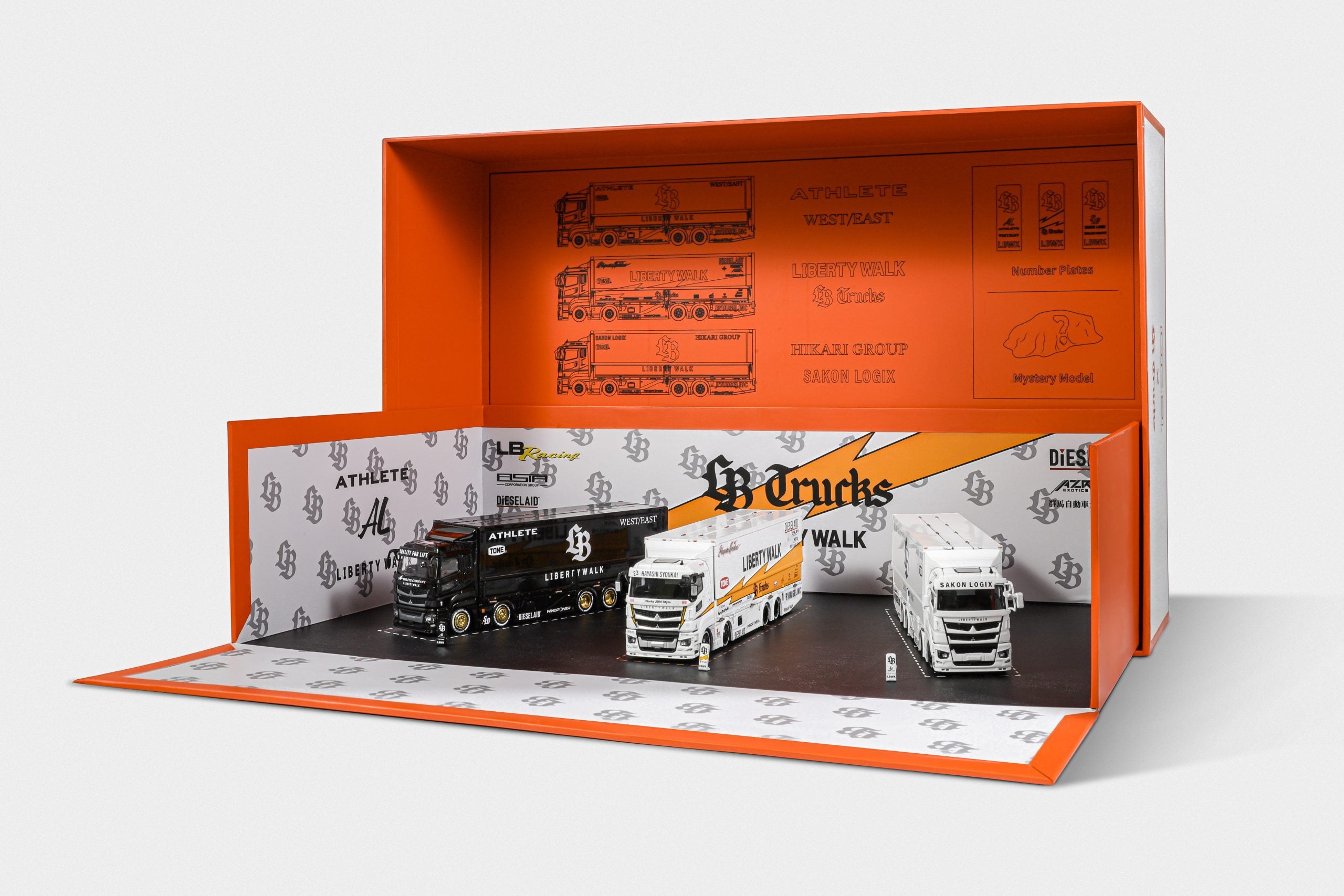 1/64 三菱LB トラック Liberty walk ３台セット GCD X Liberty Walk 1:64 LBWK Mitsubishi Fuso Trailer 3 Truck Set