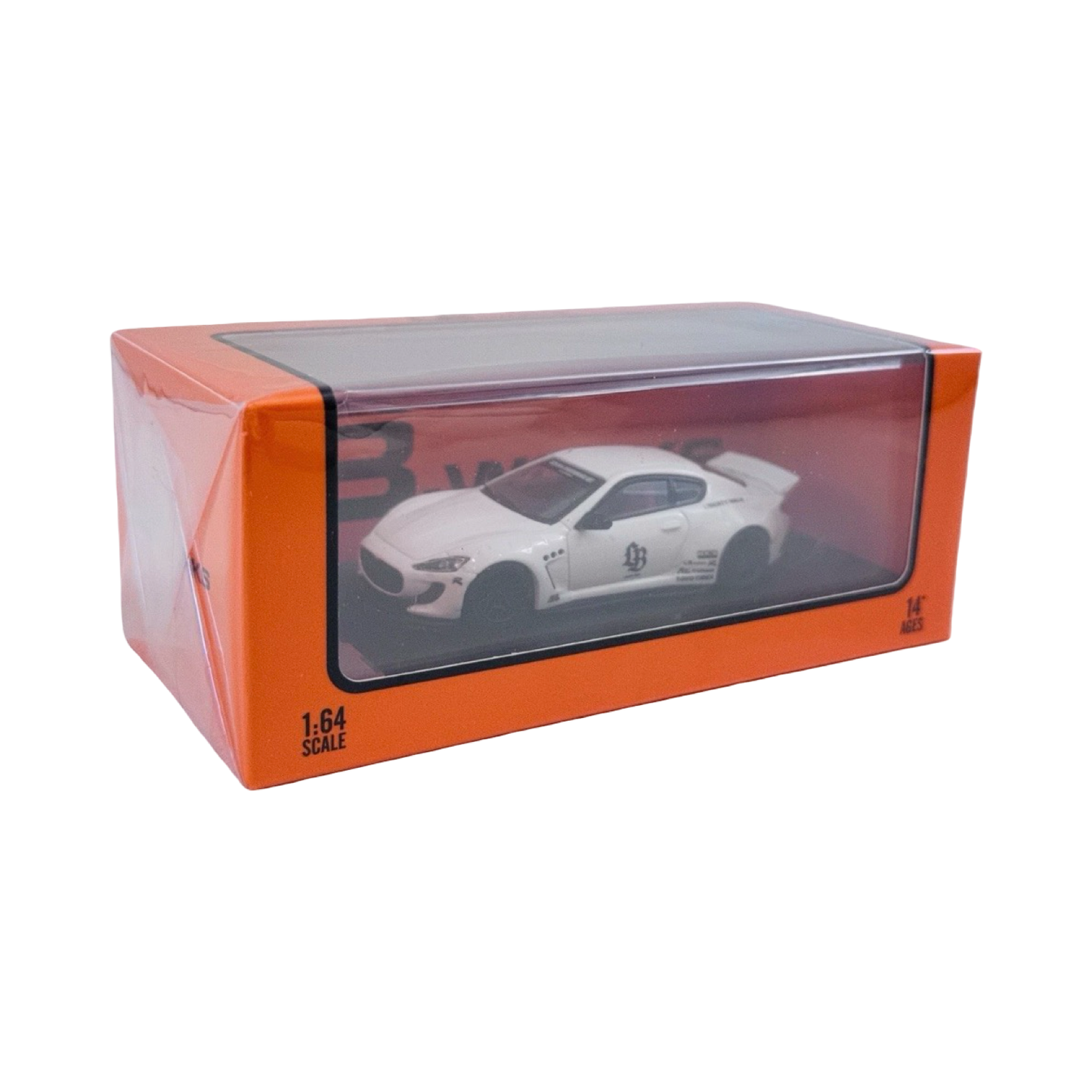 GCD X Liberty Walk 1:64 LBWK Mitsubishi Fuso Trailer 3 Truck Set With Set Exclusive Maserati Grand Turismo Car