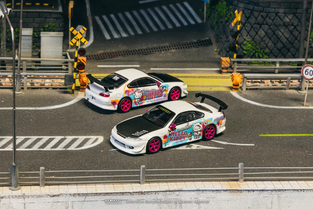 Tarmac Works 1:64 Vertex Nissan Silvia S15 Hello Kitty Drift Car IDE Limited Edition