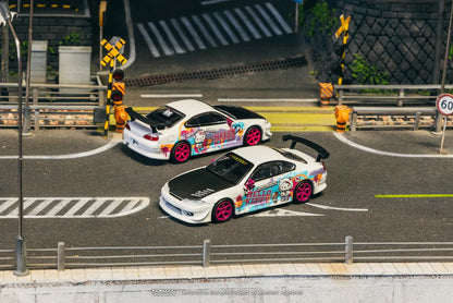 Tarmac Works 1:64 Vertex Nissan Silvia S15 Hello Kitty Drift Car IDE Limited Edition