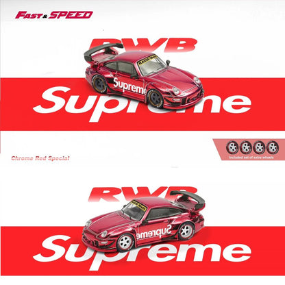 Fast Speed 1:64 Porsche RWB 993 GT Wing - Chrome Red