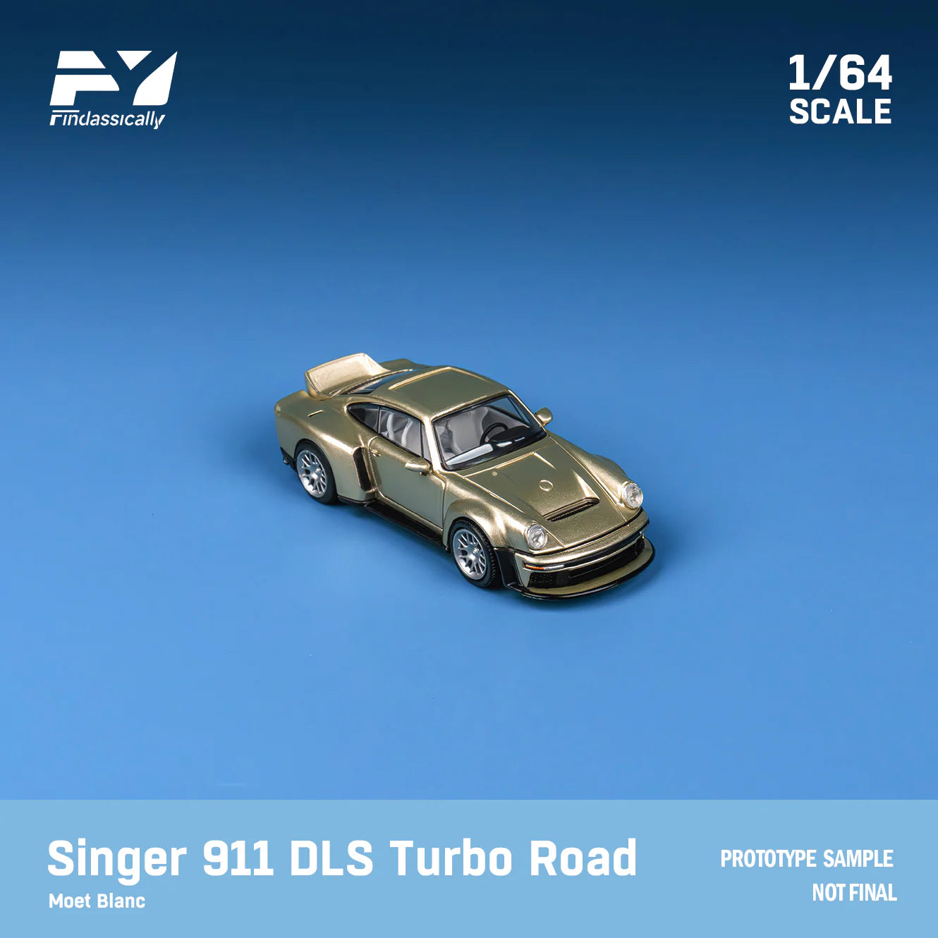 Finclassically 1:64 Porsche Singer DLS Turbo - Gold