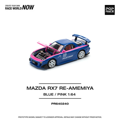 Pop Race 1:64 Mazda RX-7 RE-Amemiya - Blue/Pink