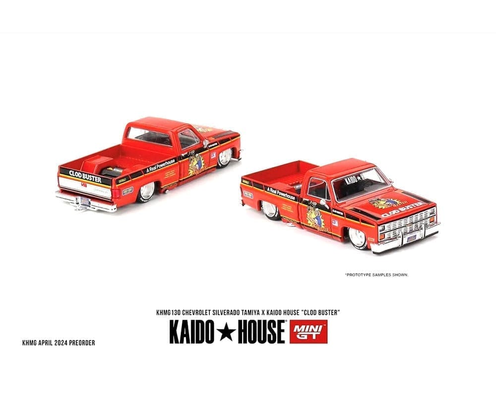 MiniGT X Kaido House 1:64 Chevrolet Silverado Tamiya x Kaido House “CLOD BUSTER” – Orange