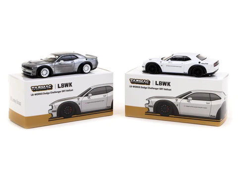 Tarmac Works 1:64 LB-WORKS Dodge Challenger SRT Hellcat – White – CHASE