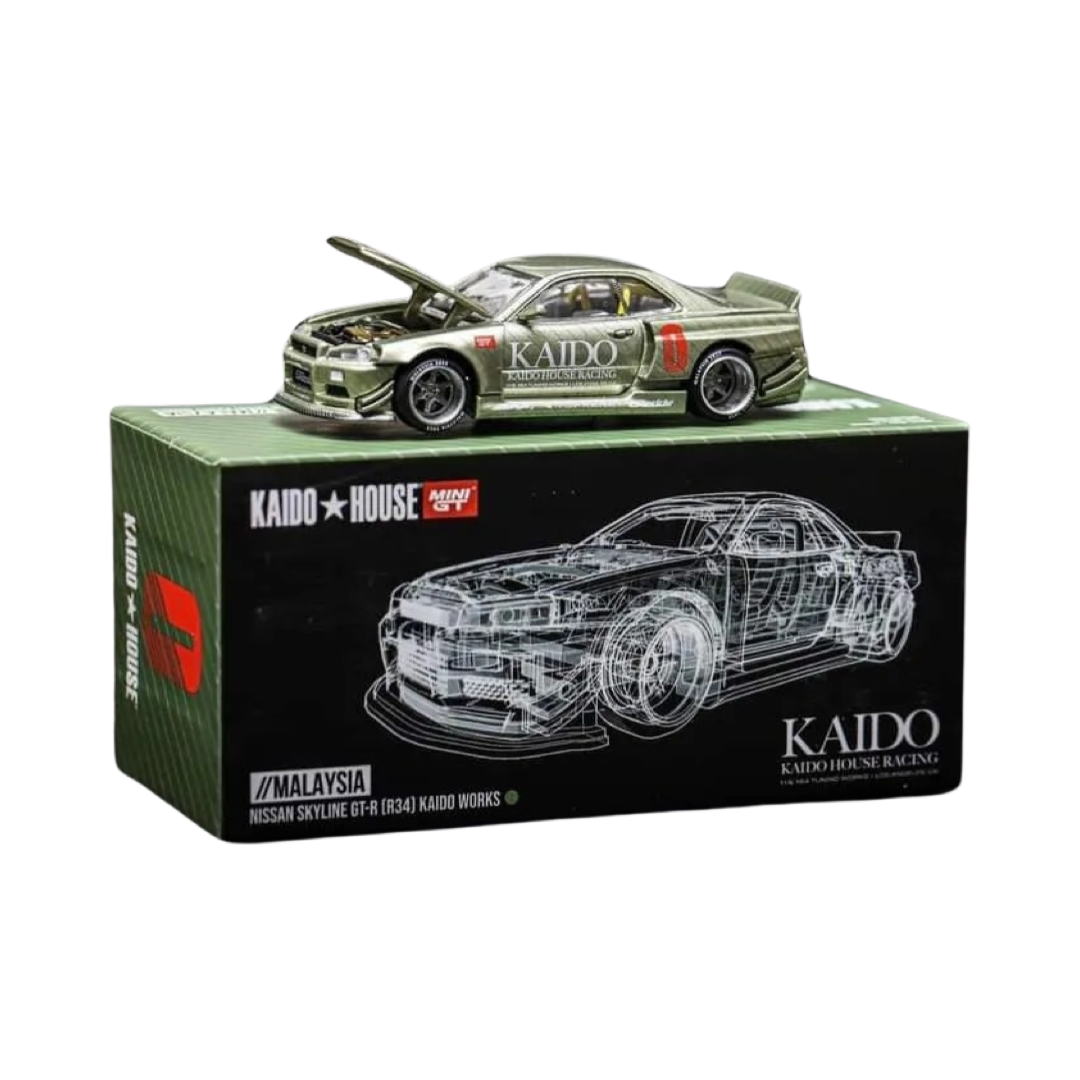 Kaido House 1:64 MDX 2023 Malaysia Diecast Expo Exclusive Nissan Skyline R34 - Millenium Jade