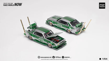 Pop Race 1:64 Skyline C210 Kaido Racer Bosozoku - Green