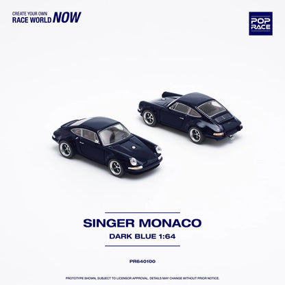 Pop Race 1:64 Porsche Singer Monaco - Dark Blue