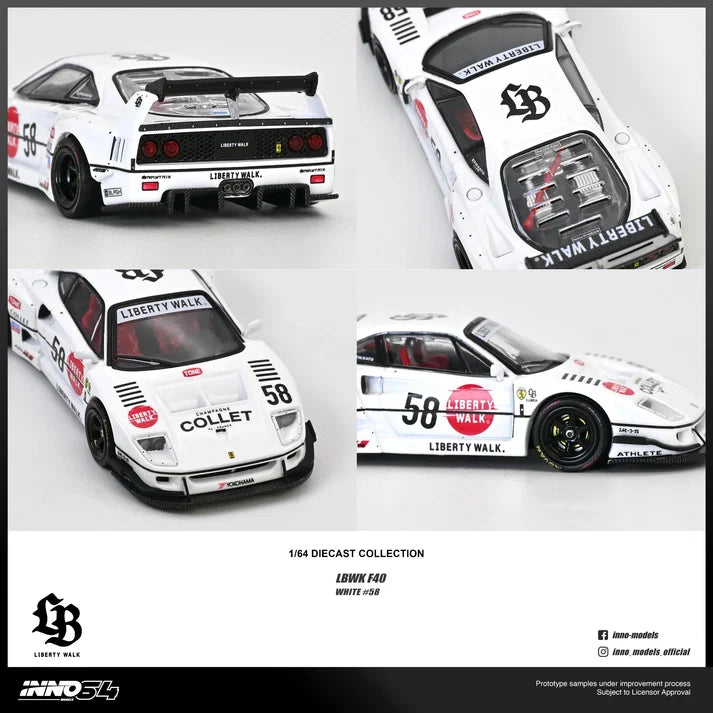 Inno64 1:64 LBWK F40 COLLET - **WHITE**