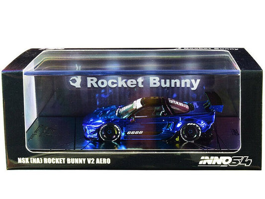 Inno64 1:64 NSX (NA) Rocket Bunny V2 Aero - Blue Chrome