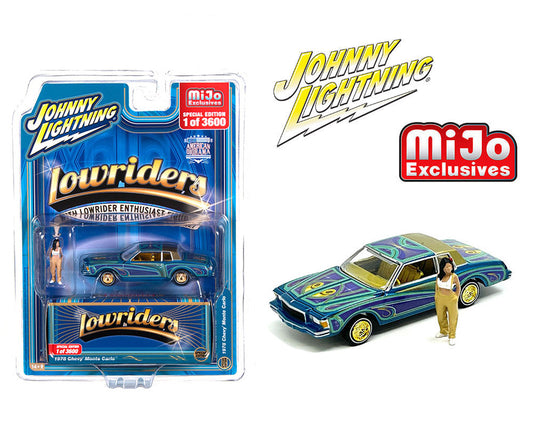 Johnny Lightning 1:64 Lowriders 1978 Chevrolet Monte Carlo with American Diorama Figure – MiJo Exclusive