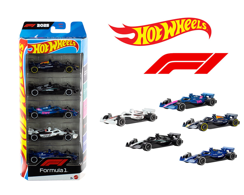 Hot Wheels 1:64 Basic 5 Pack Set F1 Racing 2025