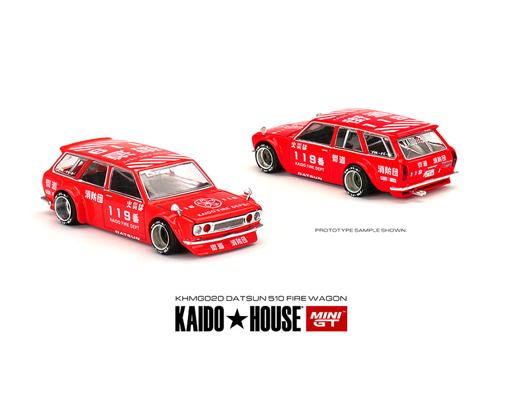 MiniGT x Kaido House 1:64 Datsun Kaido 510 Wagon Fire Version 1 (Red) Limited Edition