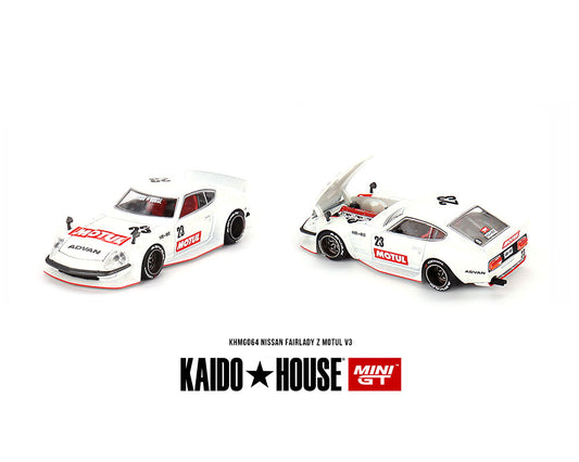 MiniGT X Kaido House 1:64 Datsun KAIDO Fairlady Z MOTUL V3 – White
