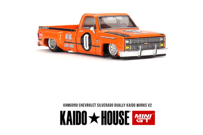 MiniGT X Kaido House 1:64 Chevrolet Silverado Dually Pickup Truck V2 - Orange