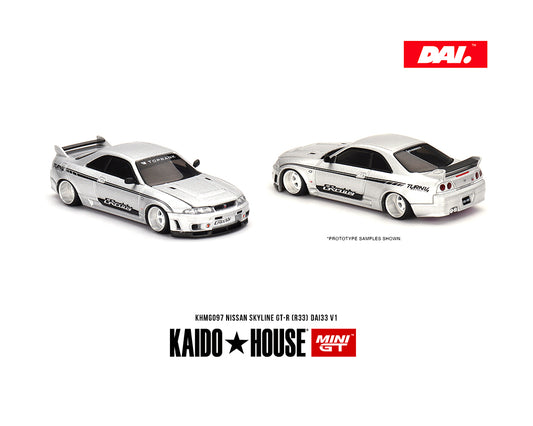 MiniGT X Kaido House 1:64 Nissan Skyline GT-R (R33) DAI33 V1 - Silver