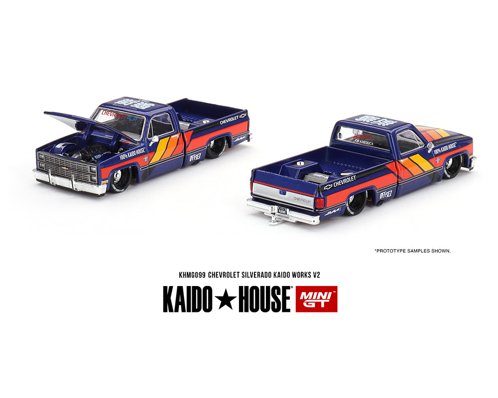 MiniGT X Kaido House 1:64 Chevrolet Silverado KAIDO WORKS V2 - Blue